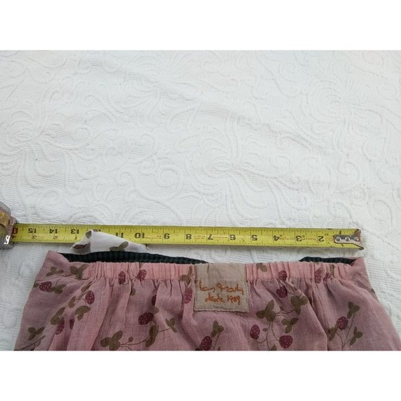 Ian Mosh Old Pink & Ecru Ruffle Halter Peasant style strawberry Dress Size 2 - Picture 7 of 12